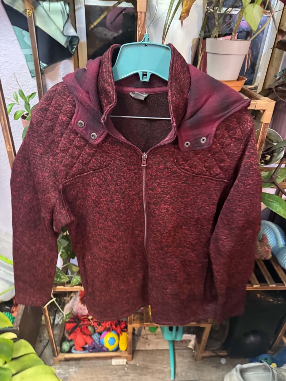 Eddie Bauer Men's Burgundy Zip-Up Sweater Jacket